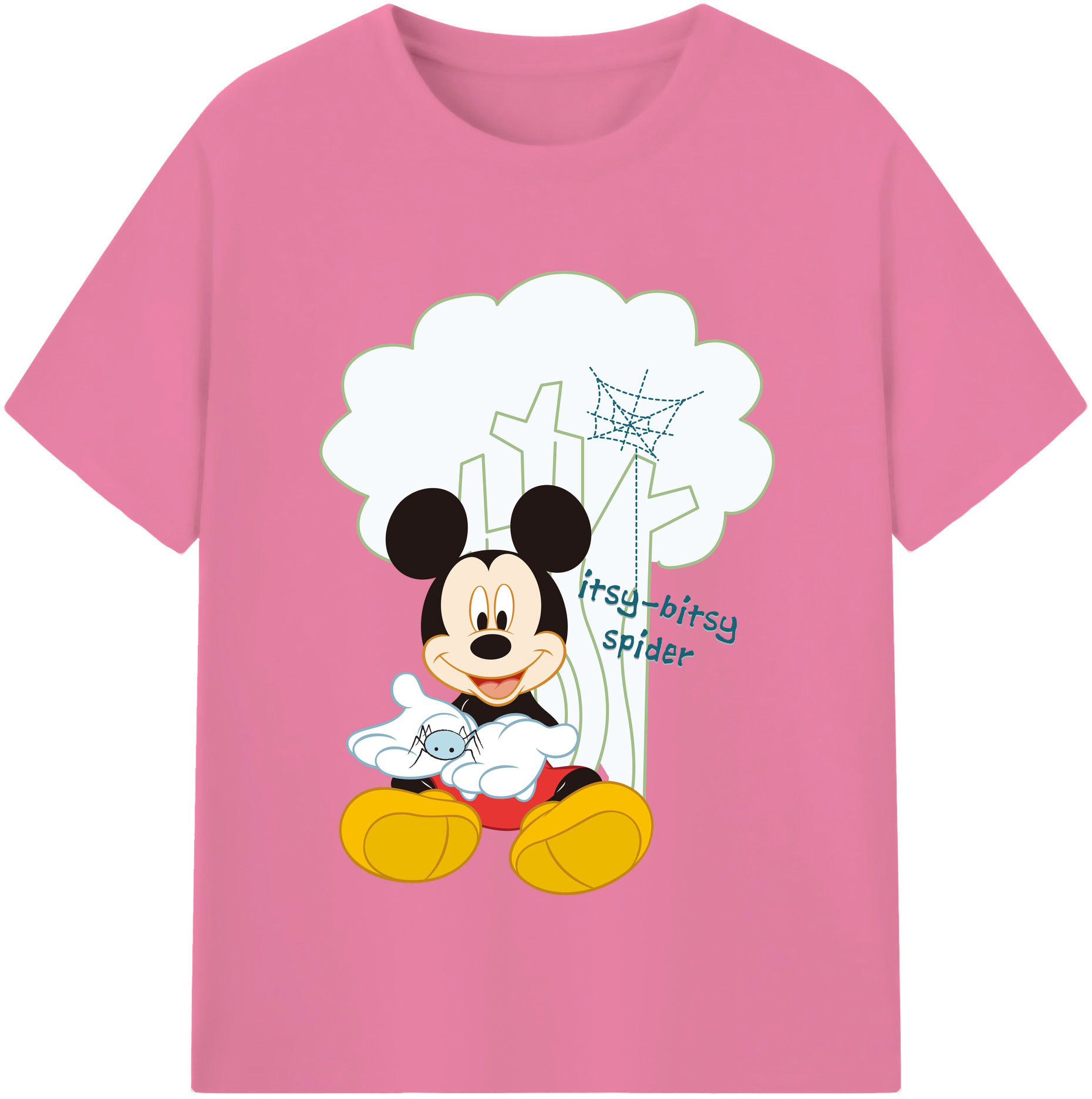 （画像用） ミッキーマウス Mickey Mouse 綿100％半袖Tシャツ（フロントプリント）